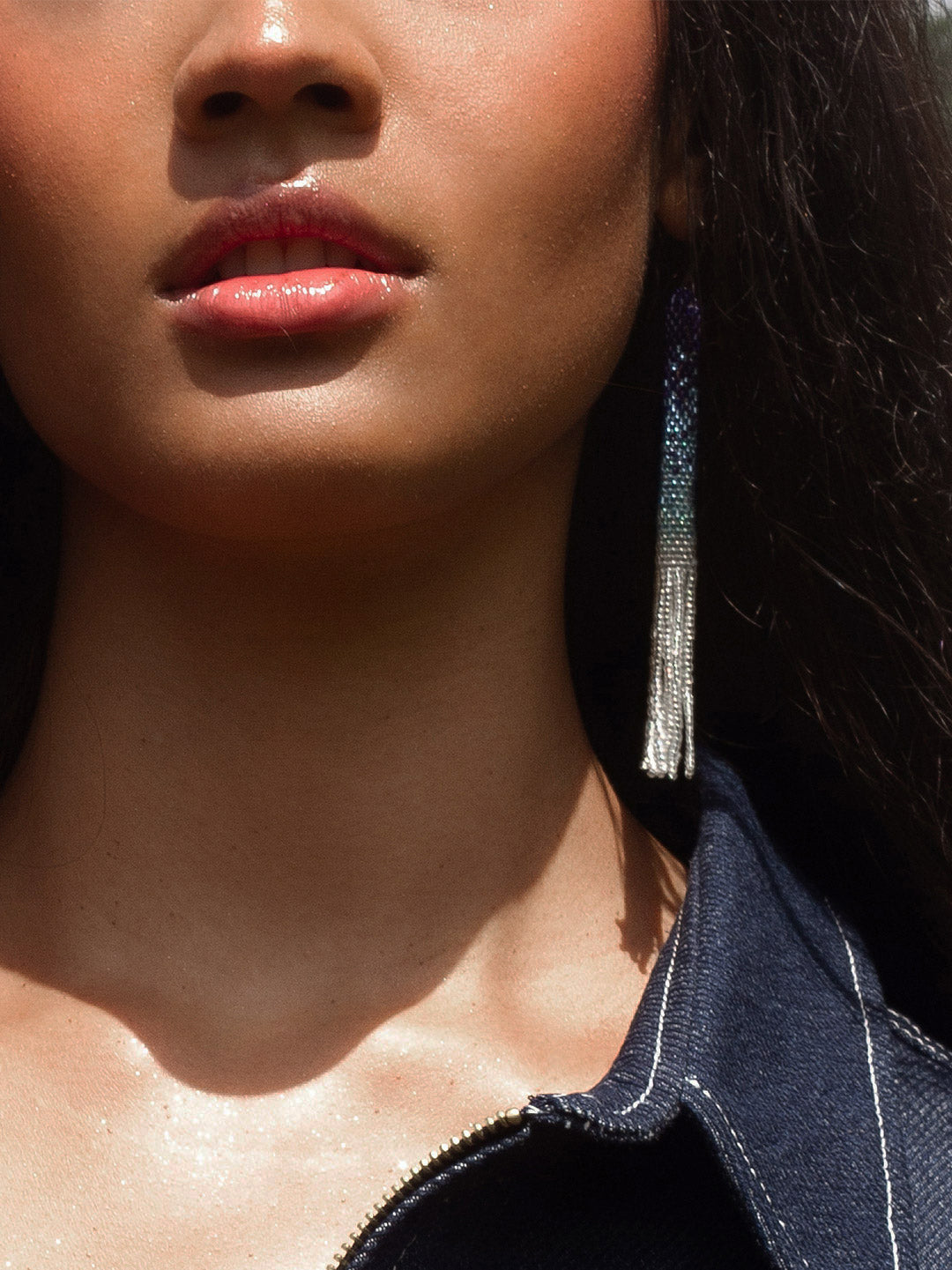 Aretes en Miyuki Azul degradado