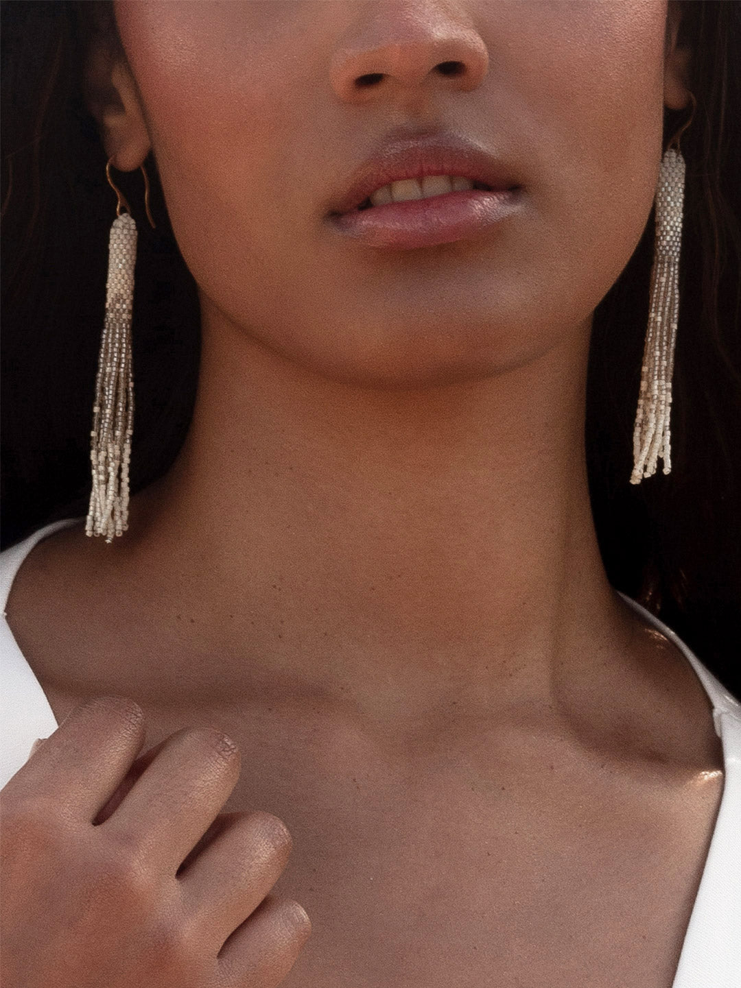 Aretes en Miyuki Ivory