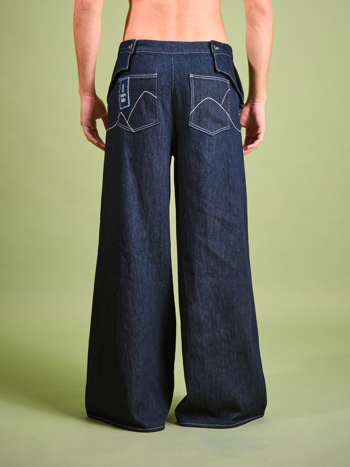 Jean Amplio en Denim Algodón