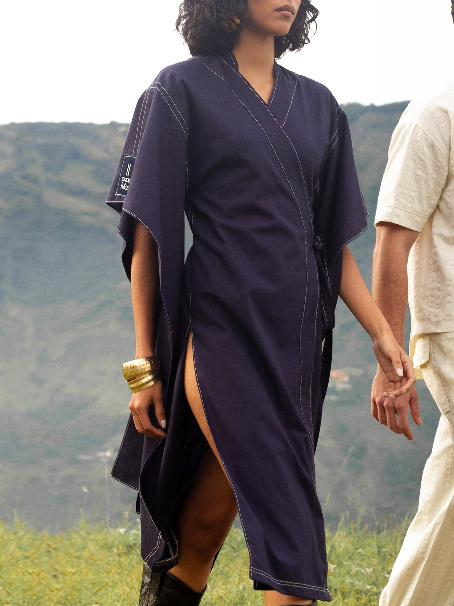 Kimono Azul Marino en Algodón