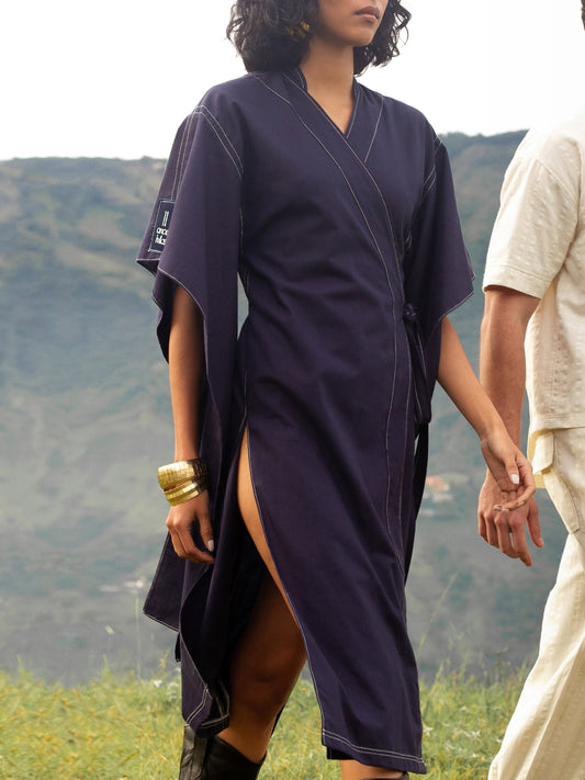 Kimono Azul Marino en Algodón