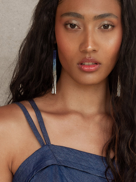 Aretes en Miyuki Azul degradado