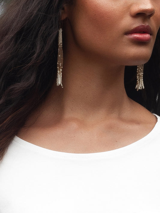 Aretes en Miyuki Ivory