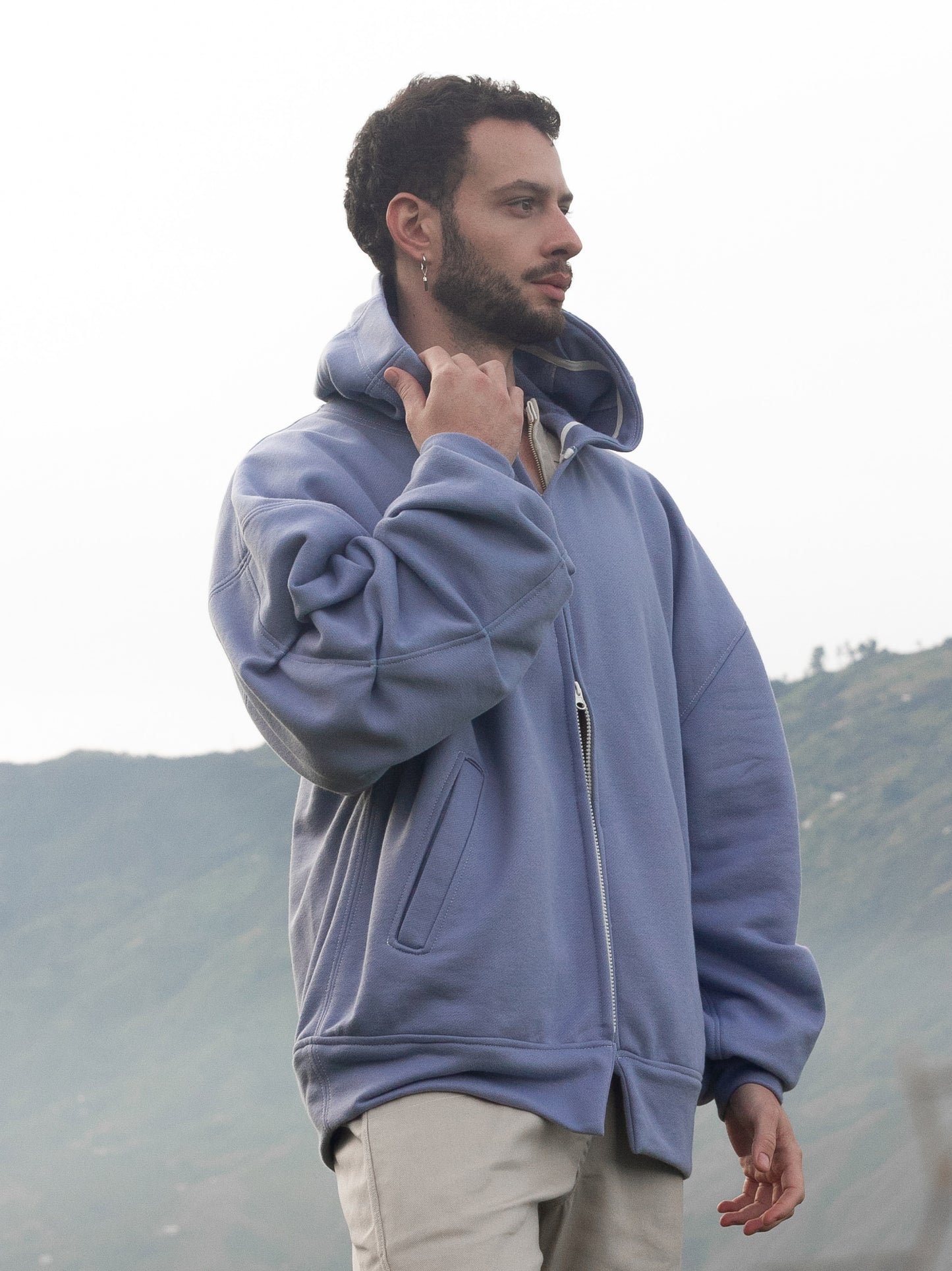 Buso Azul con Capucha en Algodón