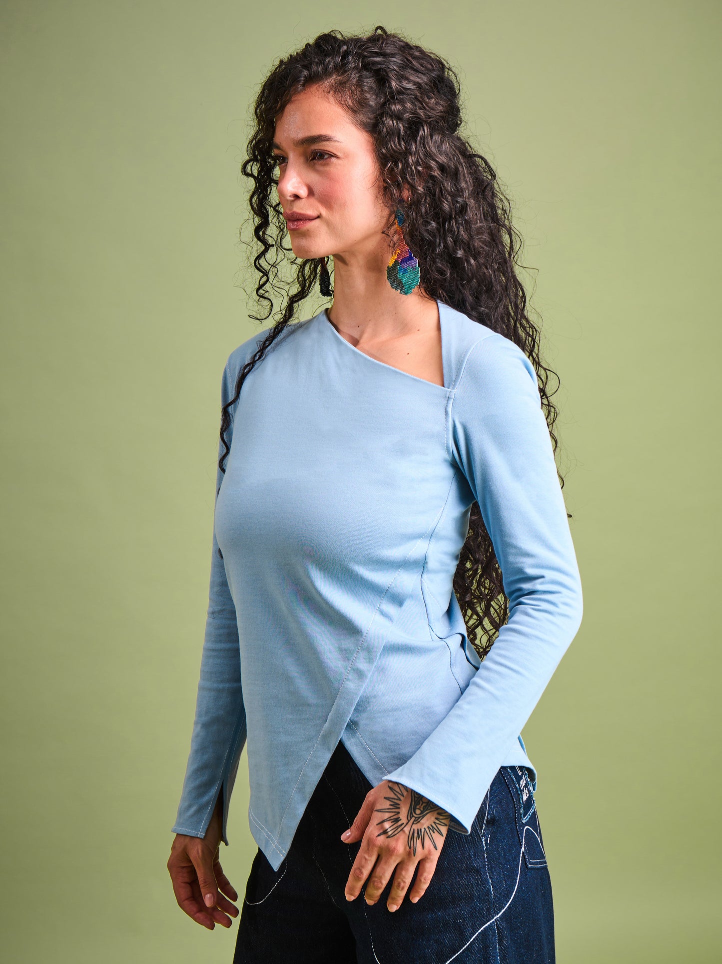 Camibuso Azul en Algodón