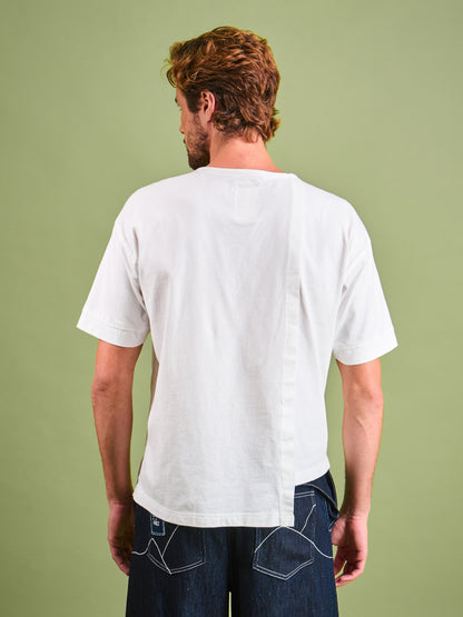 Camiseta Blanca en Algodón Cuello Redondo