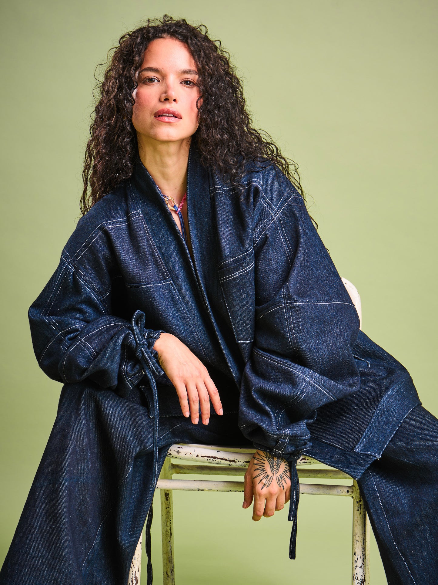 Chaqueta en Denim Algodón