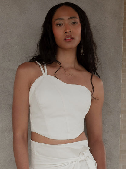 Corpiño Blanco en Drill Algodón