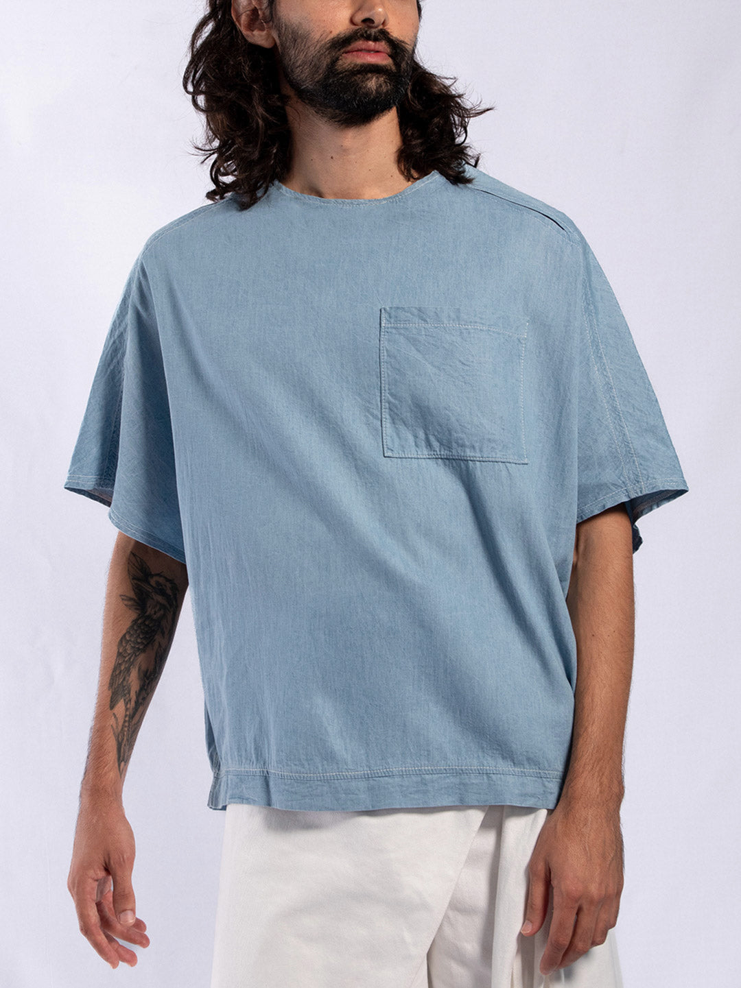 Camiseta en Denim Lavado