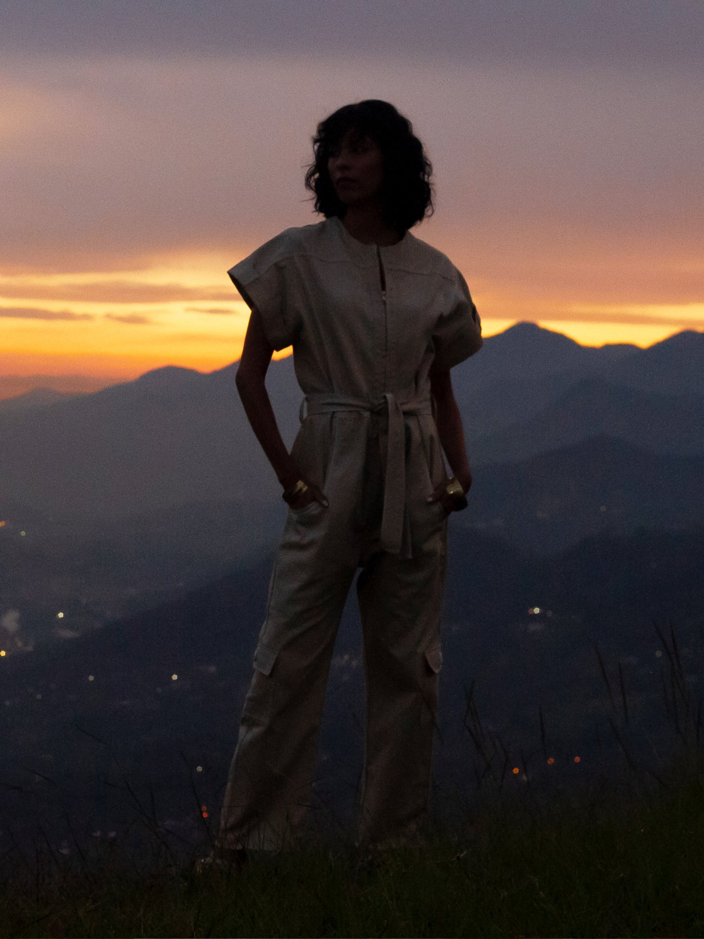 Enterizo Caqui en Drill Algodón