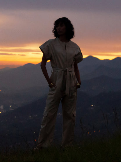 Enterizo Caqui en Drill Algodón