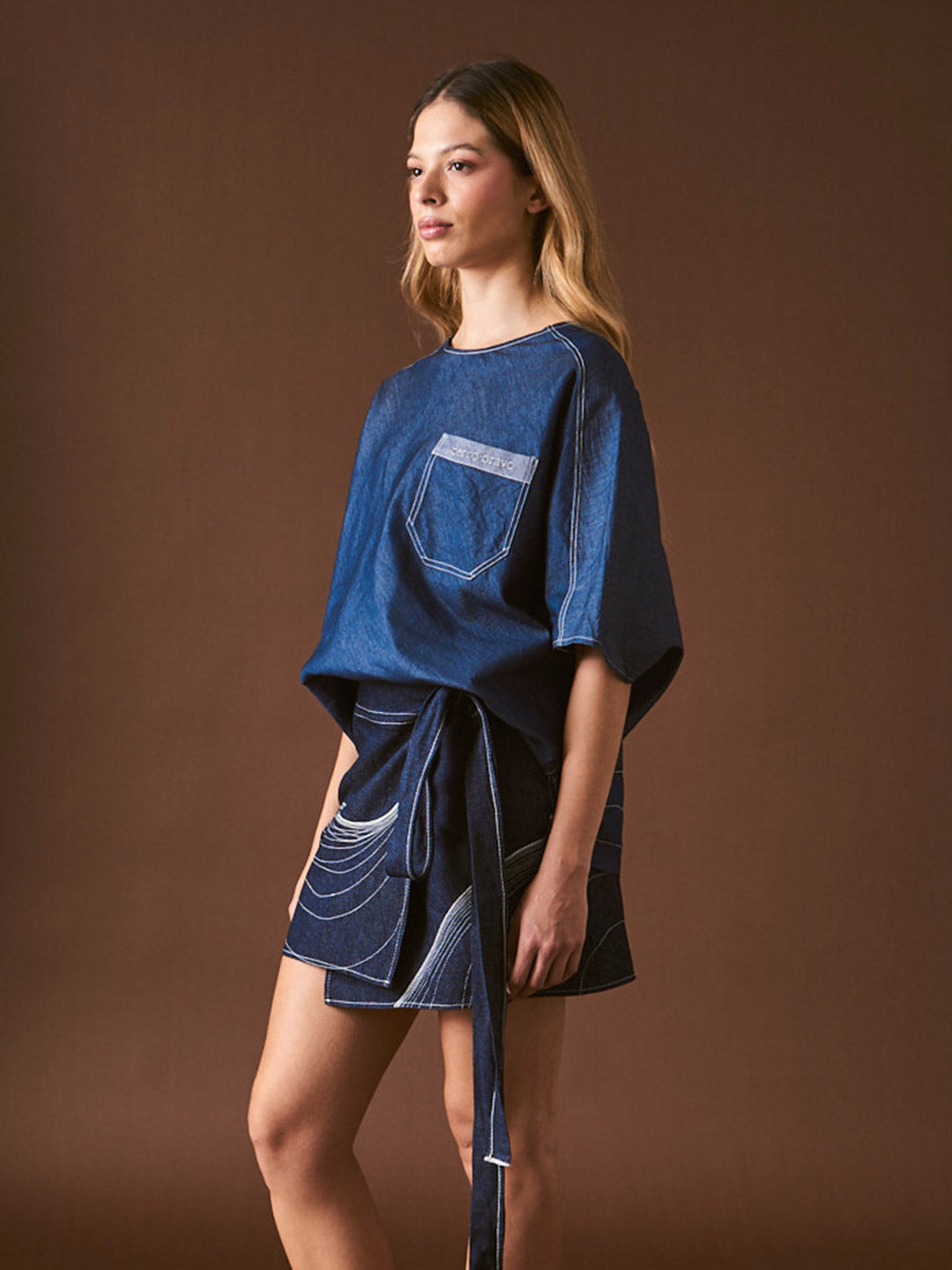 Falda en Denim Algodón Veintidós