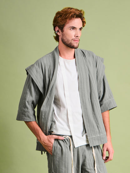 Kimono corto en Algodón
