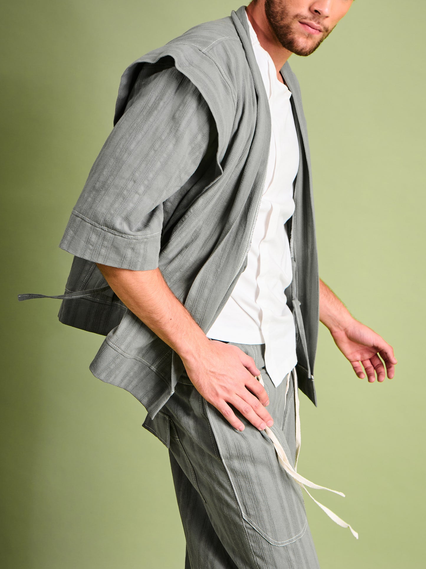 Kimono corto en Algodón