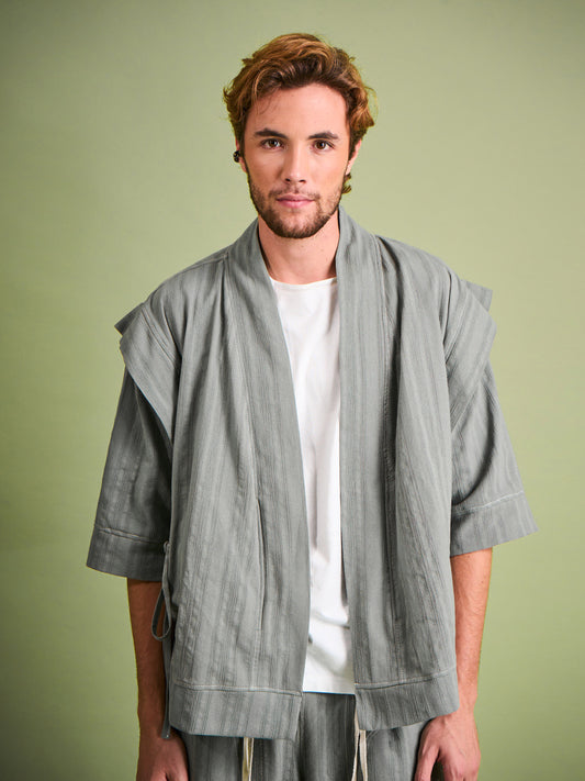 Kimono corto en Algodón