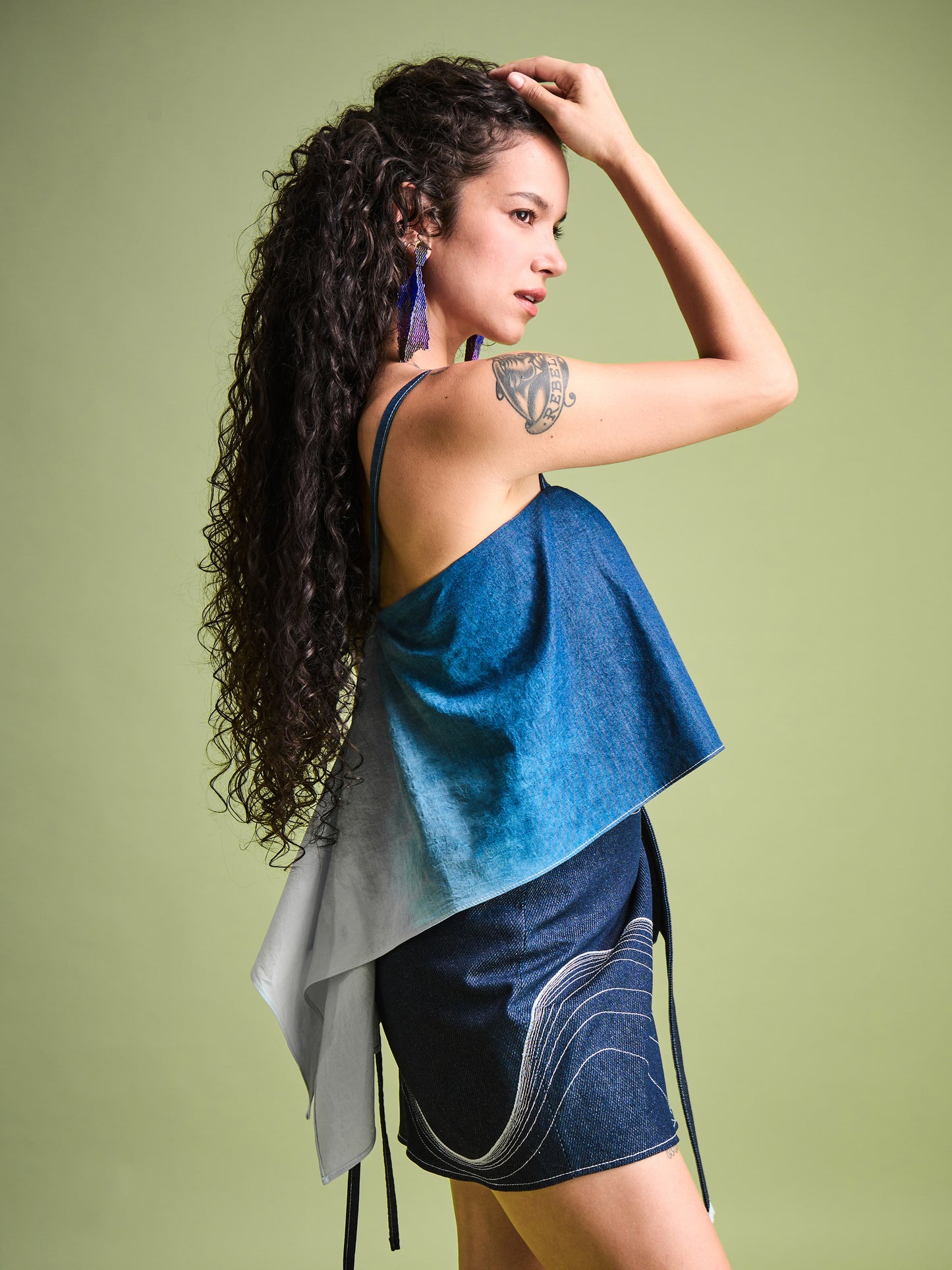 Top degradado en Denim Algodón