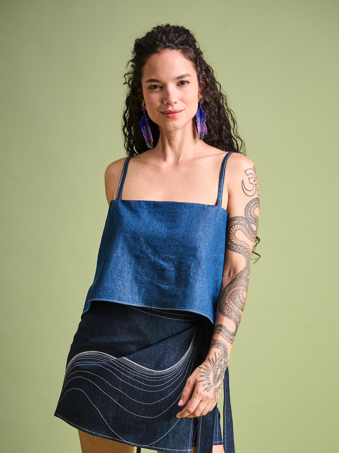 Top degradado en Denim Algodón