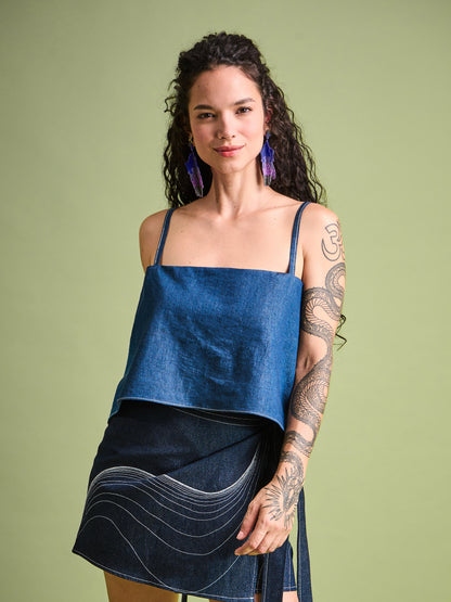 Top degradado en Denim Algodón