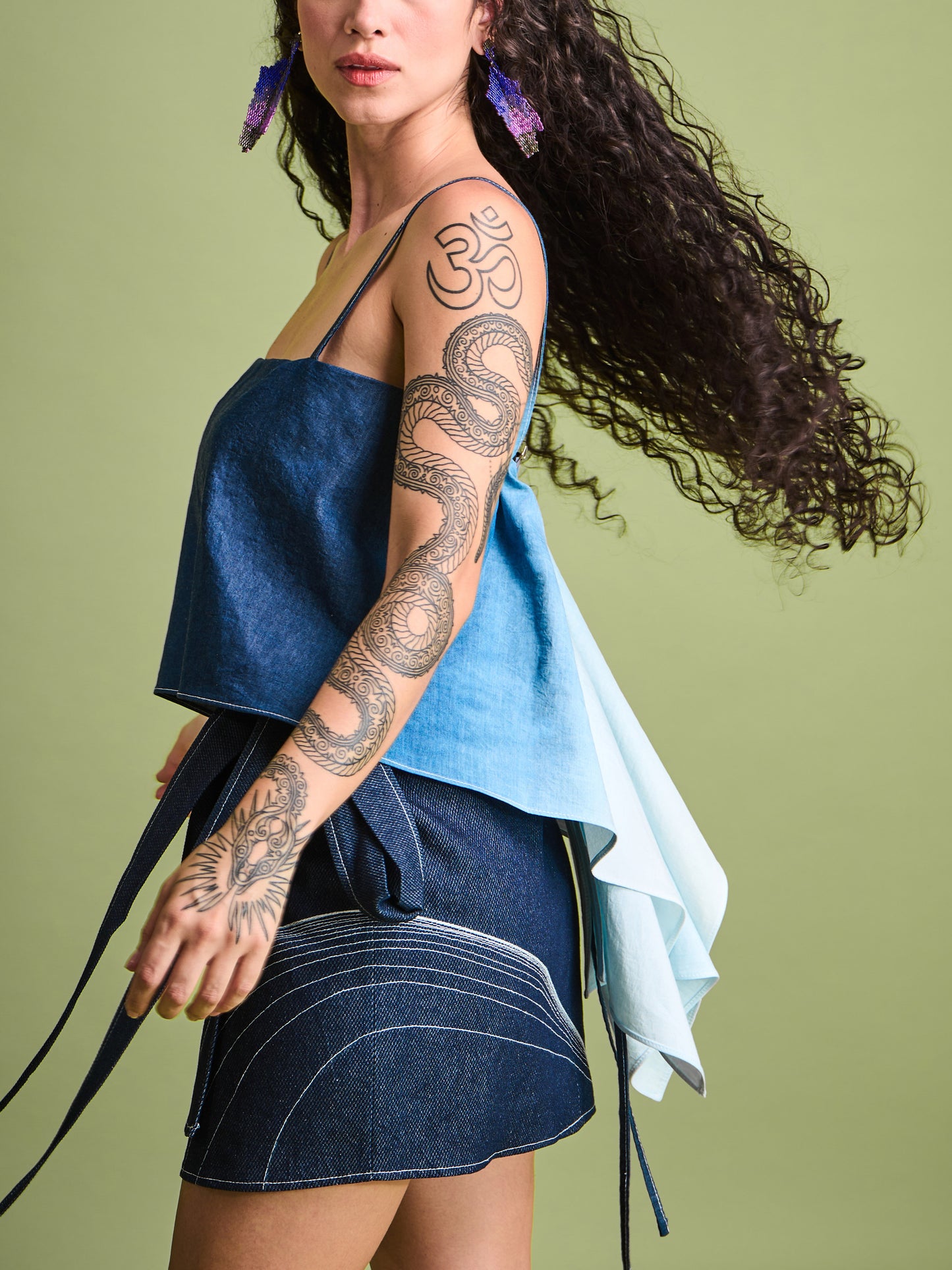 Top degradado en Denim Algodón