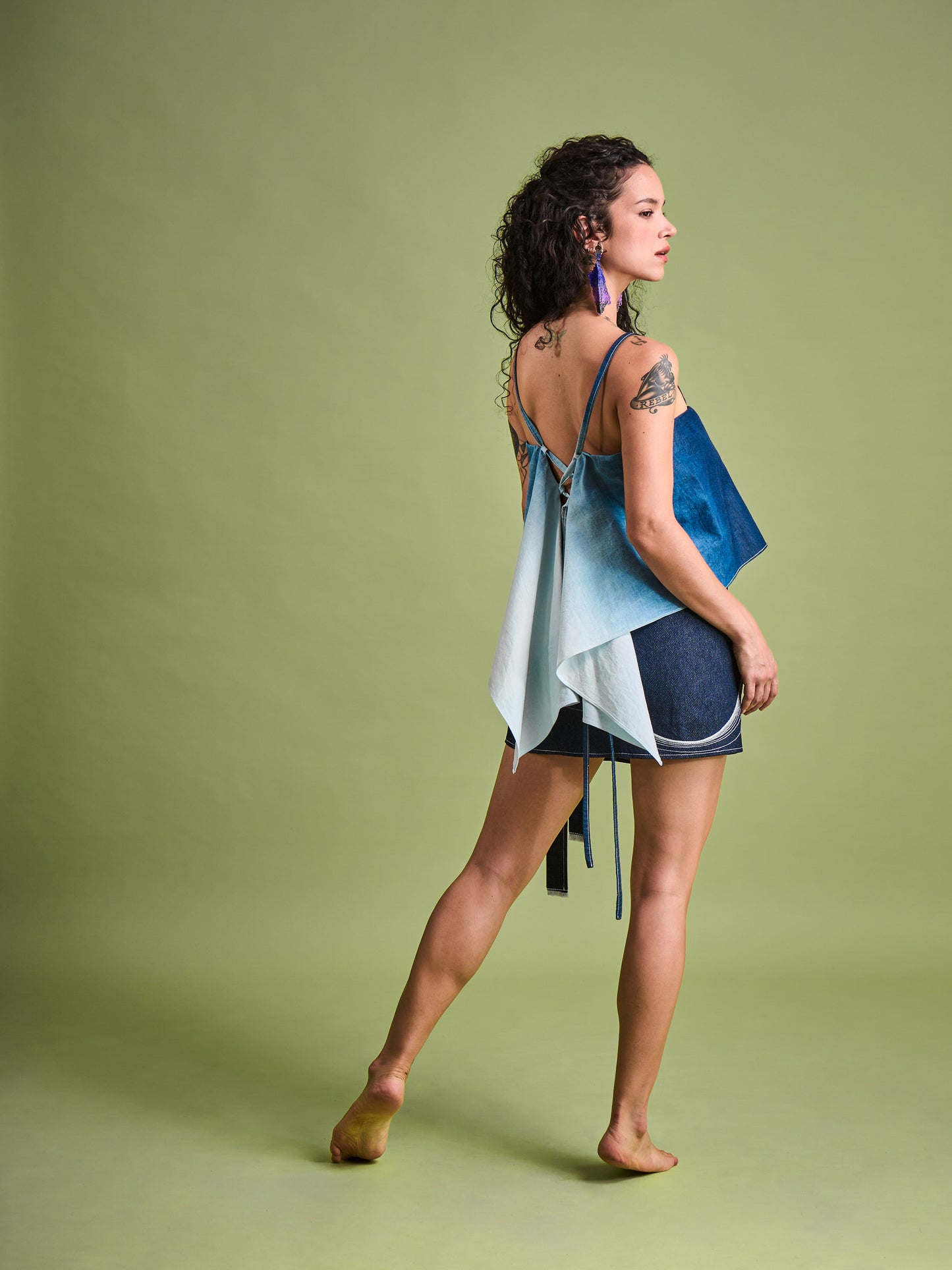 Top degradado en Denim Algodón
